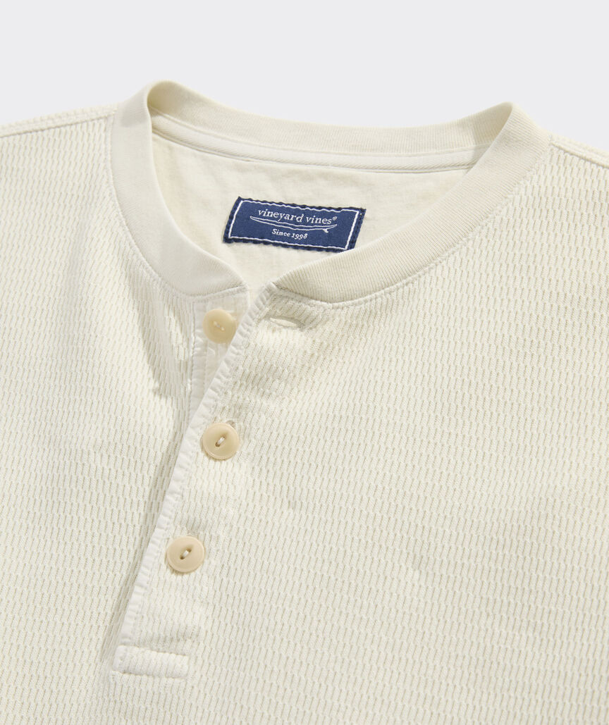 Garment-Dyed Waffle Henley - Stone