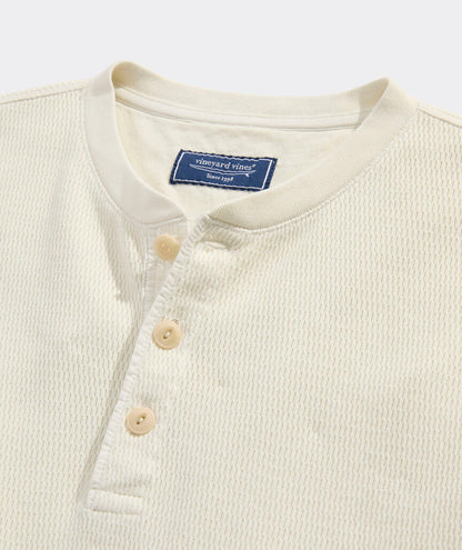 Garment-Dyed Waffle Henley - Stone