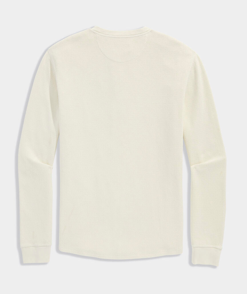 Garment-Dyed Waffle Henley - Stone