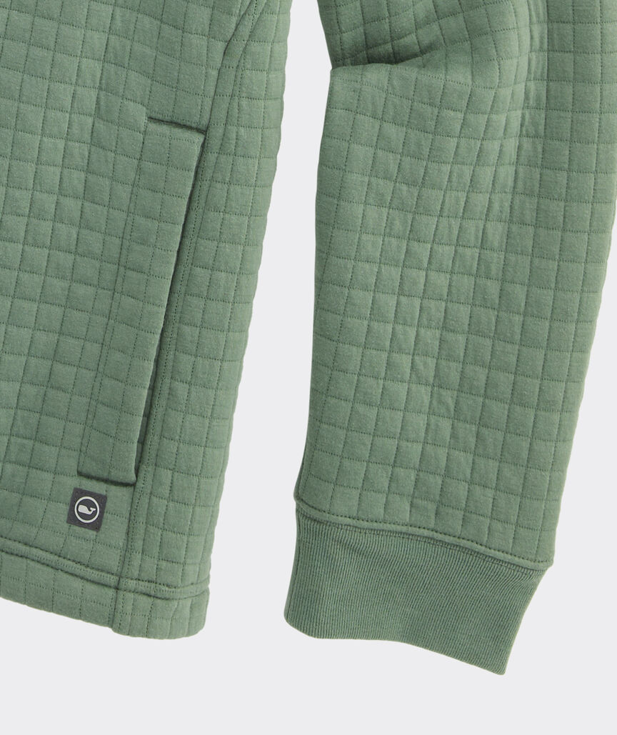 Quilted Navigator Colorblock Quarter-Snap - Olive Dusk