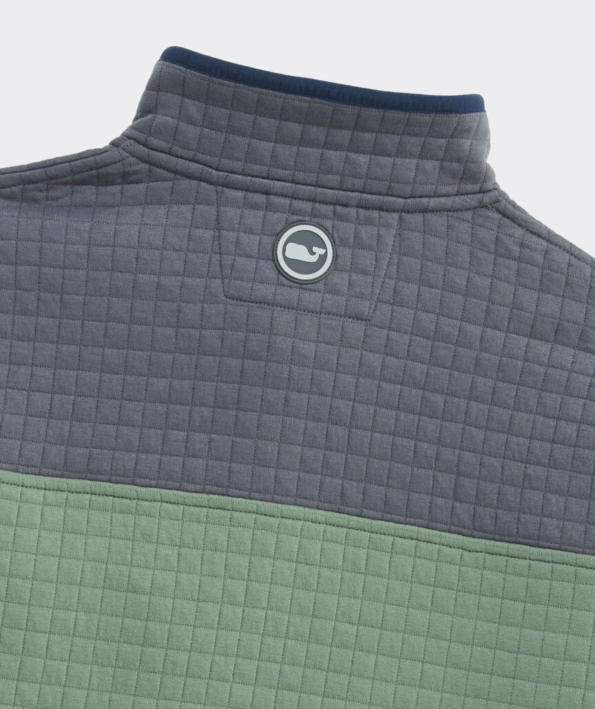Quilted Navigator Colorblock Quarter-Snap - Olive Dusk