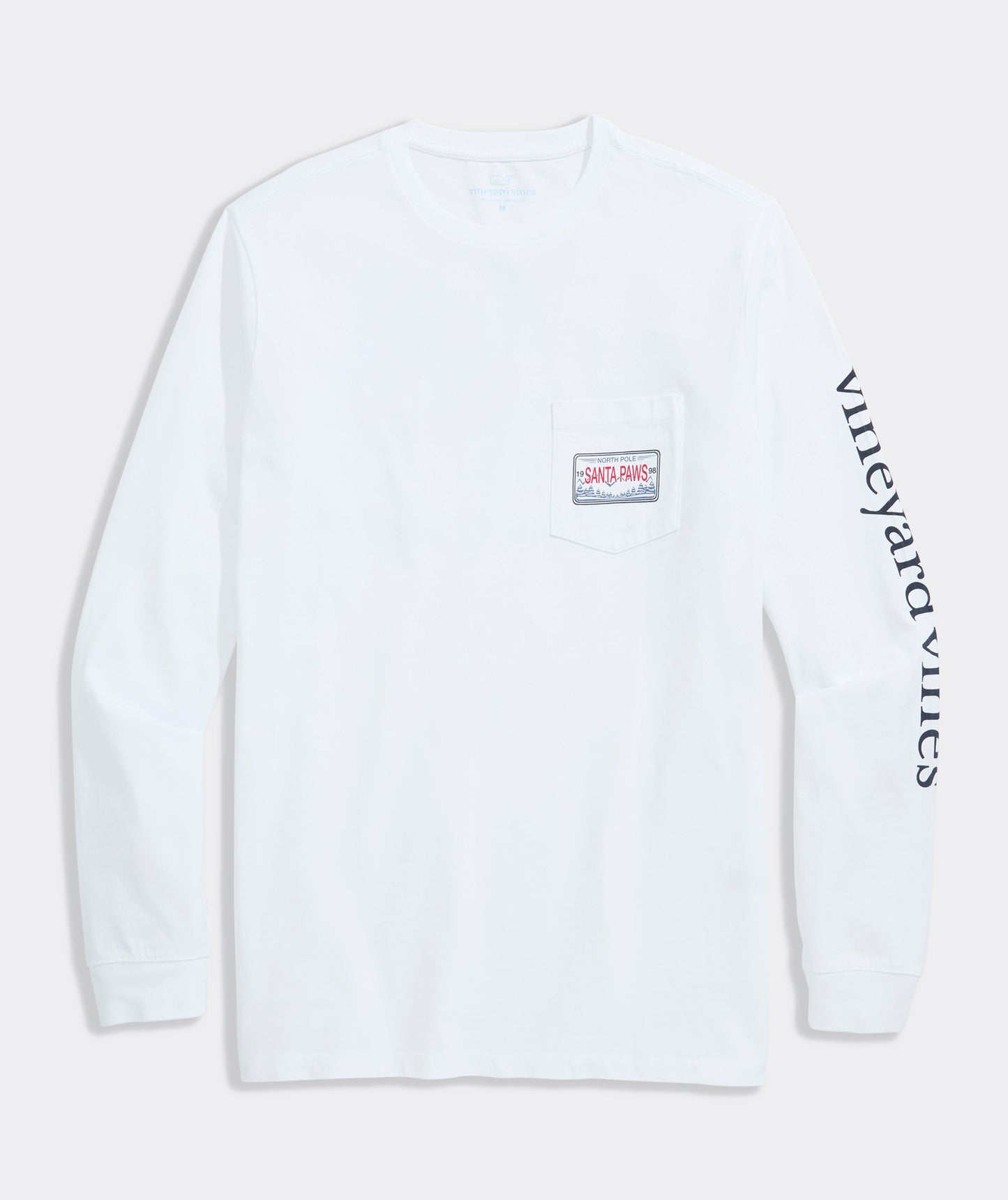 Santa Dog Sleigh Long-Sleeve Pocket Tee