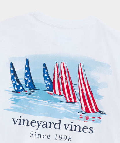 American Flag Sails Short-Sleeve Pocket Tee