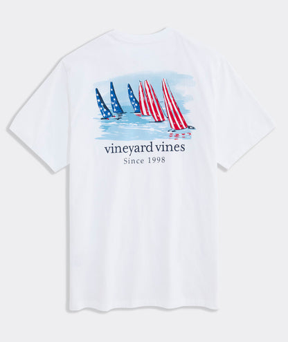 American Flag Sails Short-Sleeve Pocket Tee