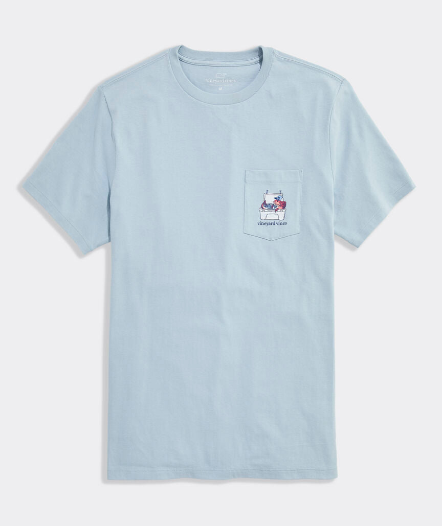 Redfish Cooler Short-Sleeve Pocket Tee - Del Mar Blue