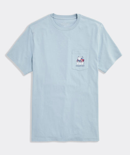 Redfish Cooler Short-Sleeve Pocket Tee - Del Mar Blue