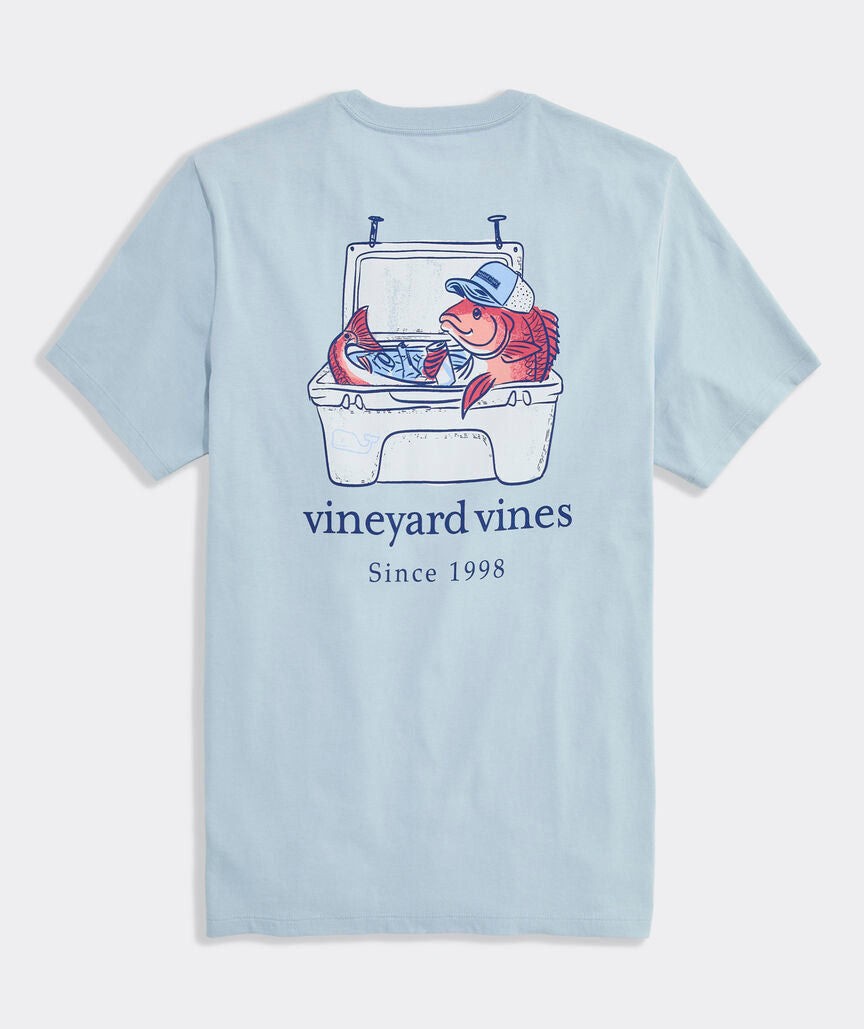 Redfish Cooler Short-Sleeve Pocket Tee - Del Mar Blue