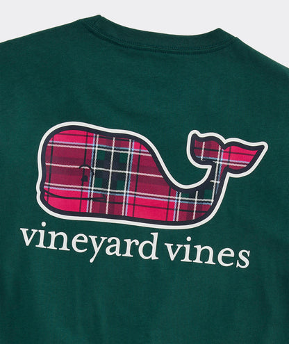 Holiday Tartan Whale Long-Sleeve Pocket Tee