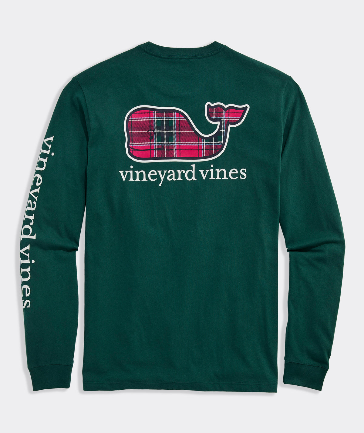 Holiday Tartan Whale Long-Sleeve Pocket Tee