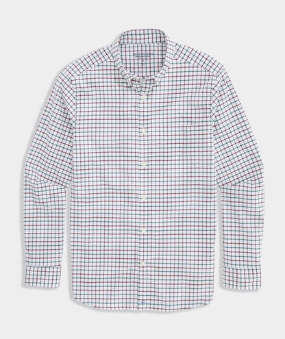 Quidnet Tattersall Performance Cotton Shirt - Charleston Green