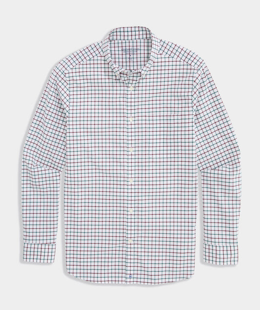 Quidnet Tattersall Performance Cotton Shirt - Charleston Green