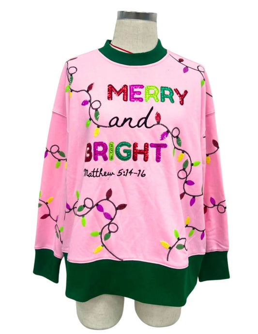 Merry & Bright Christmas Lights Sweatshirt