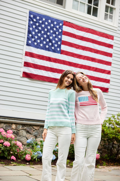 Blush Cropped Flag Sweater