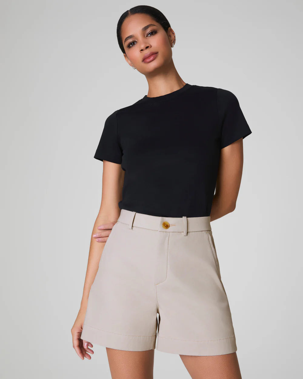 SPANXsupersmooth™ Stretch Twill Short, 5" - Bone