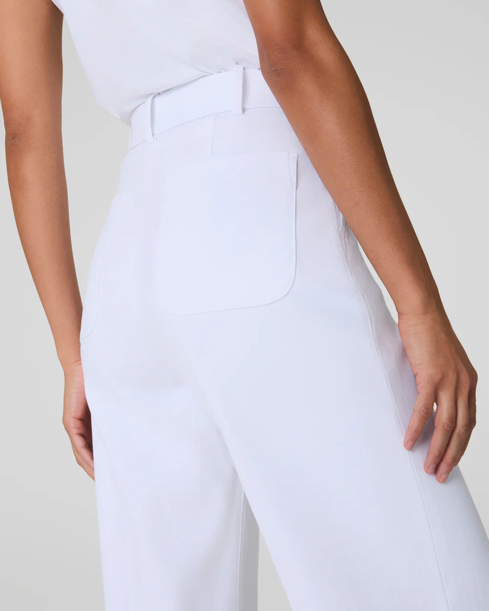 SPANXsupersmooth™ Stretch Twill Cropped Wide Leg Pant - Classic White