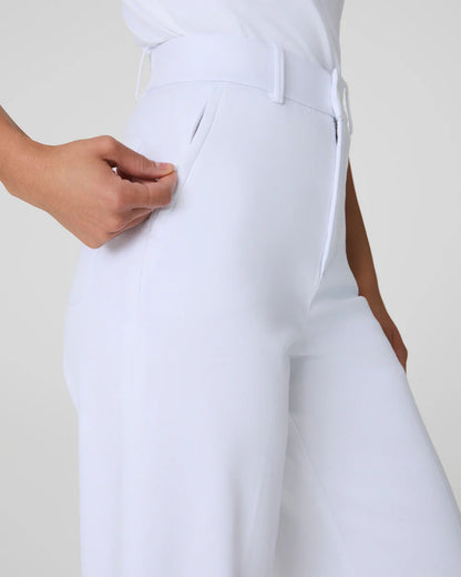 SPANXsupersmooth™ Stretch Twill Cropped Wide Leg Pant - Classic White