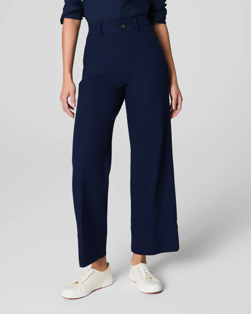 SPANXsupersmooth™ Stretch Twill Cropped Wide Leg Pant - Timeless Navy