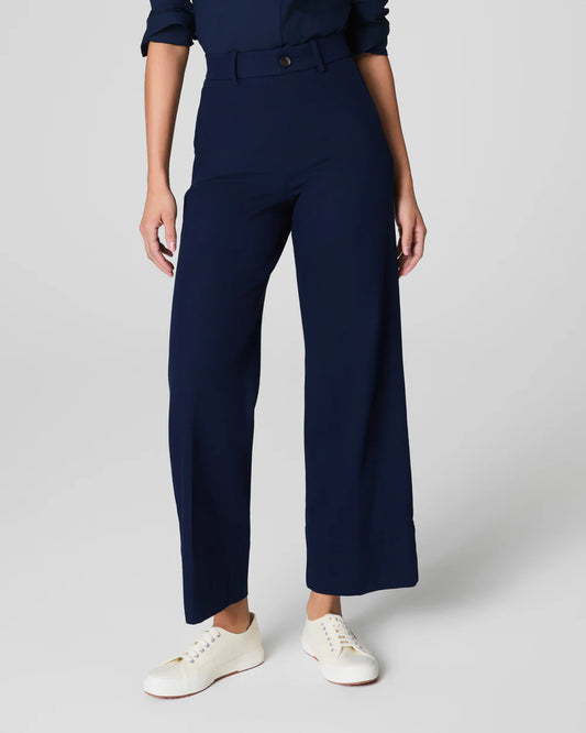 SPANXsupersmooth™ Stretch Twill Cropped Wide Leg Pant - Timeless Navy