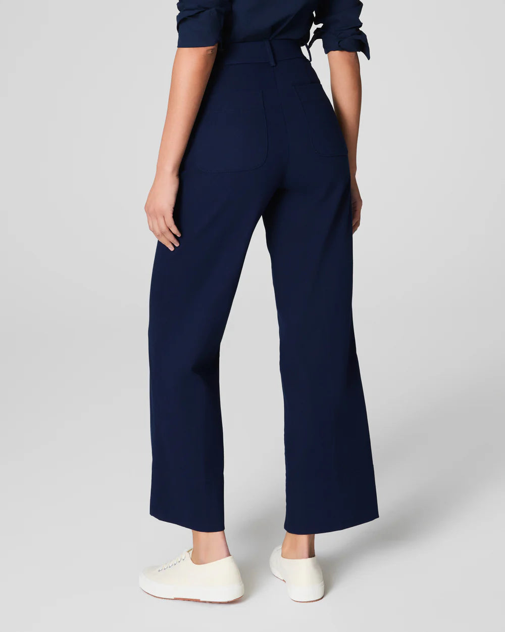 SPANXsupersmooth™ Stretch Twill Cropped Wide Leg Pant - Timeless Navy