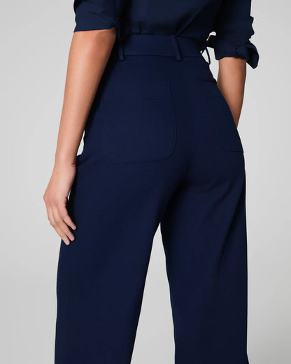 SPANXsupersmooth™ Stretch Twill Cropped Wide Leg Pant - Timeless Navy