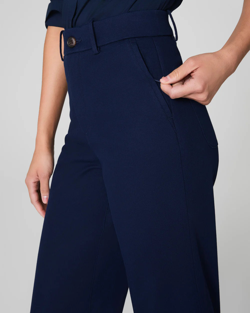 SPANXsupersmooth™ Stretch Twill Cropped Wide Leg Pant - Timeless Navy