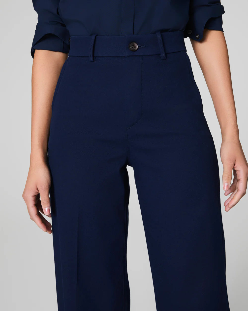 SPANXsupersmooth™ Stretch Twill Cropped Wide Leg Pant - Timeless Navy