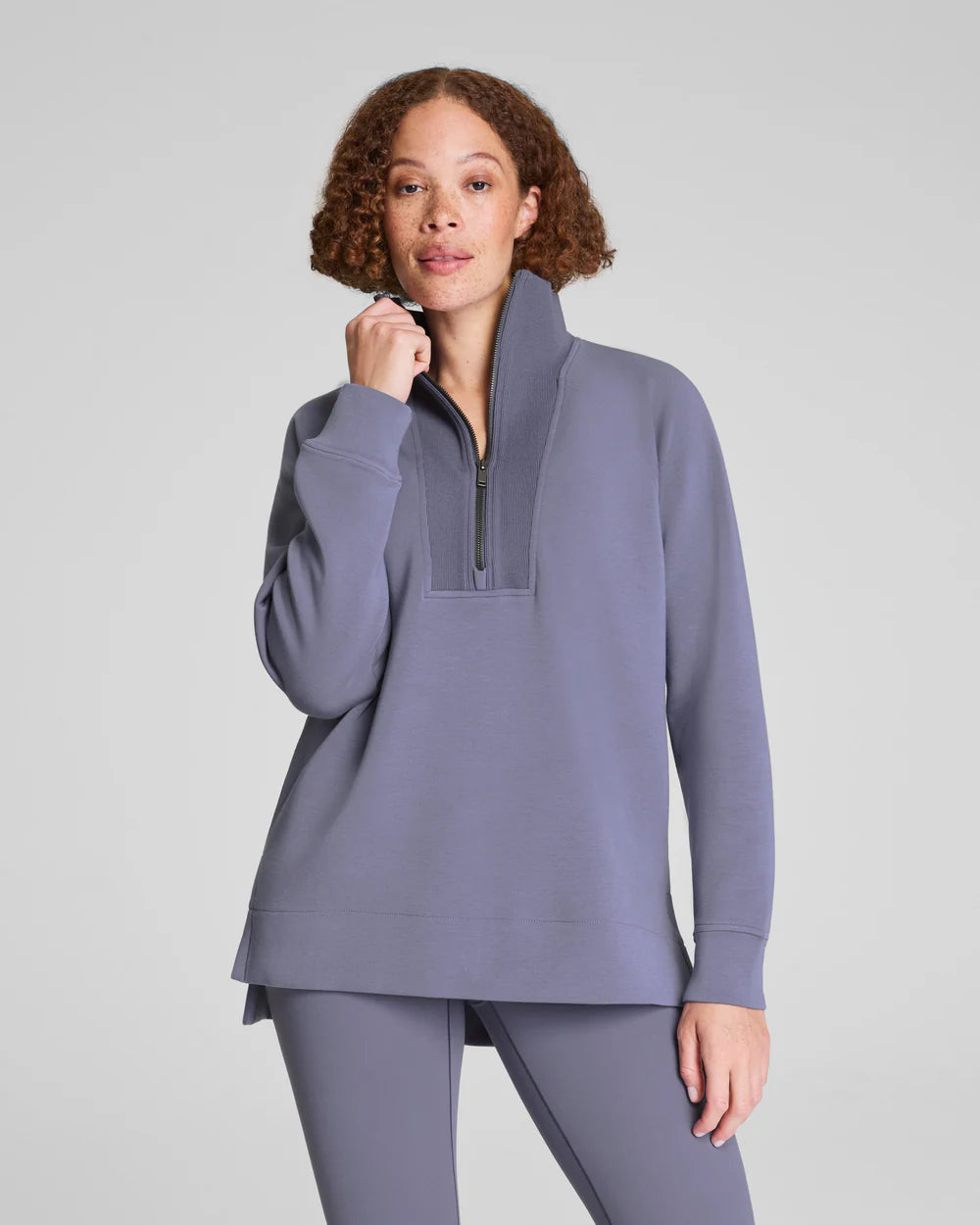 SPANX AirEssentials® Brushed Half Zip Tunic - Pewter