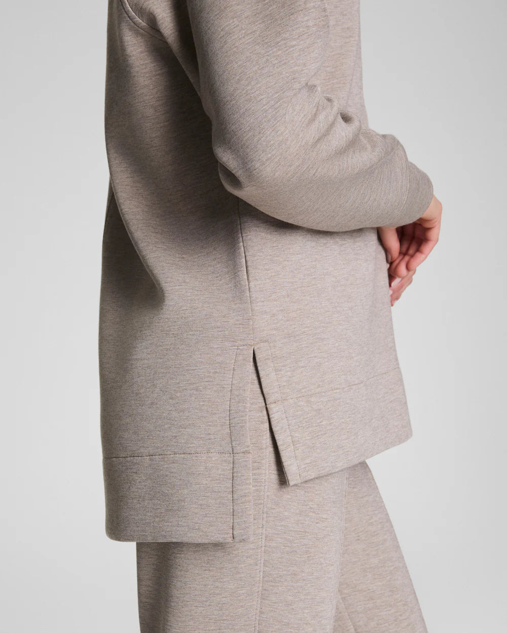 SPANX AirEssentials® Brushed Half Zip Tunic - Birch Heather