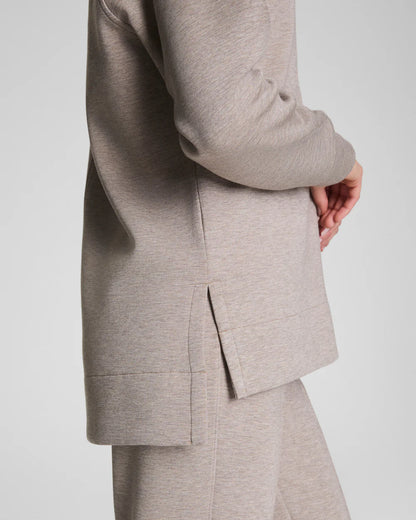 SPANX AirEssentials® Brushed Half Zip Tunic - Birch Heather