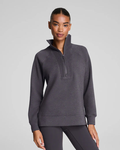 SPANX AirEssentials® Brushed Half Zip Tunic - Heather Storm