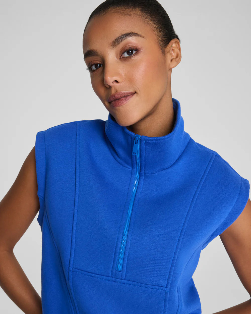 SPANX® BoostUp Cotton Fleece Half Zip Vest - Current