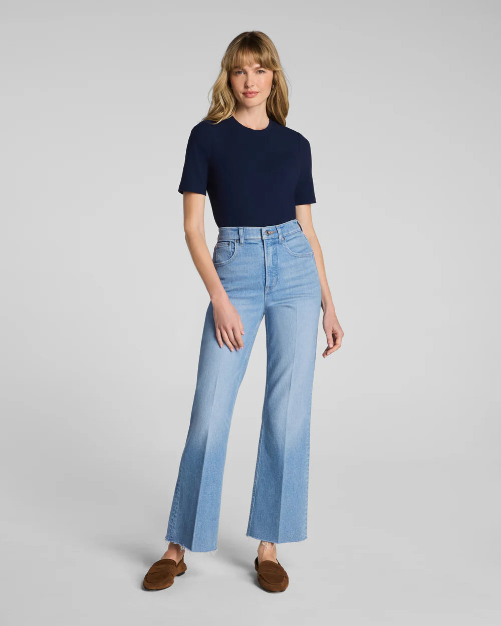 SPANX® Ribbed Knit Crewneck Tee - Timeless Navy