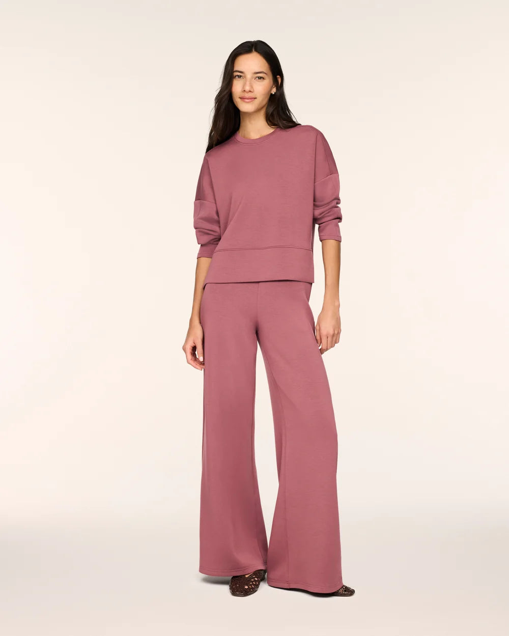 SPANX AirEssentials® Crewneck Long Sleeve Top - Rum Raisin