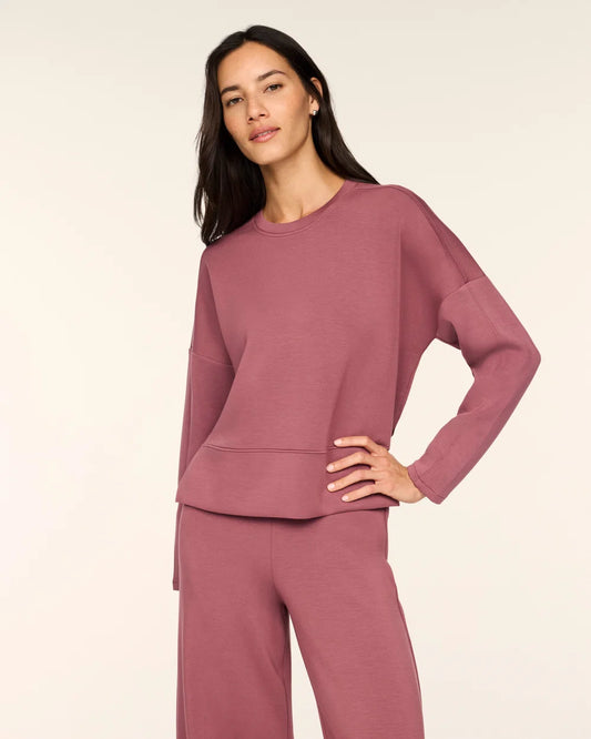 SPANX AirEssentials® Crewneck Long Sleeve Top - Rum Raisin