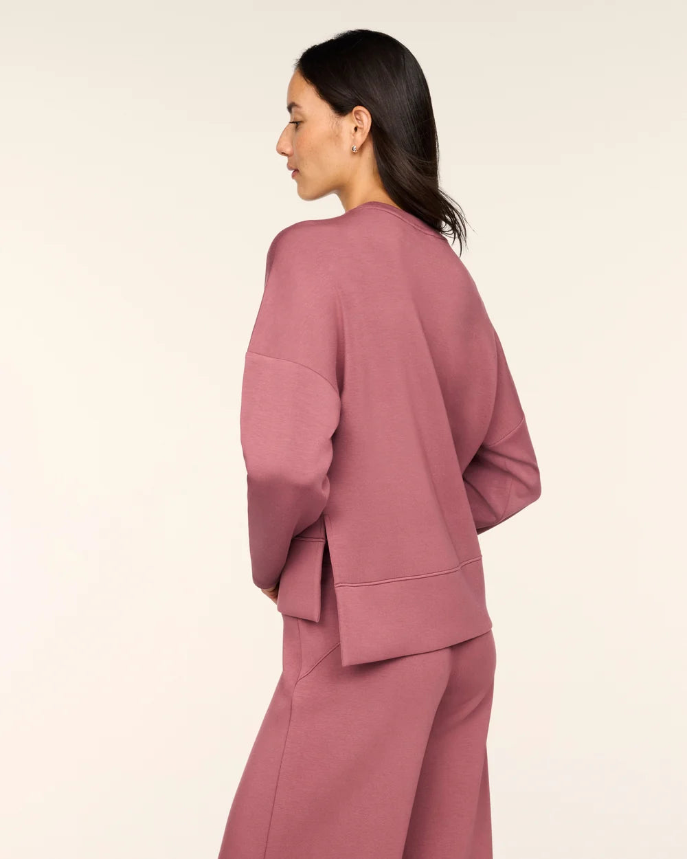 SPANX AirEssentials® Crewneck Long Sleeve Top - Rum Raisin