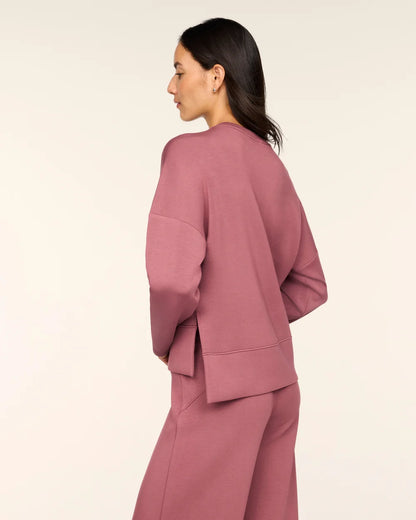 SPANX AirEssentials® Crewneck Long Sleeve Top - Rum Raisin