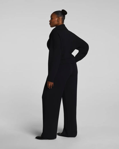 SPANX AirEssentials® French Rib Wide Leg Pant - Very Black