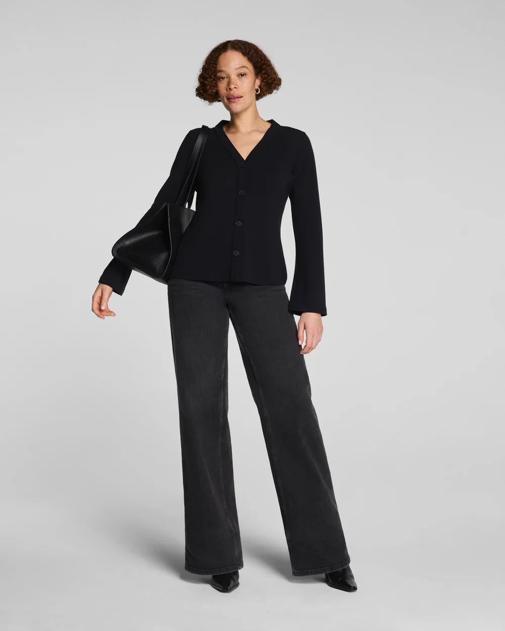 SPANX AirEssentials® French Rib Cardigan - Very Black