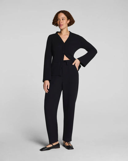 SPANX AirEssentials® French Rib Barrel Leg Pant - Very Black