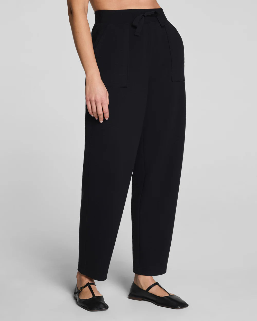 SPANX AirEssentials® French Rib Barrel Leg Pant - Very Black