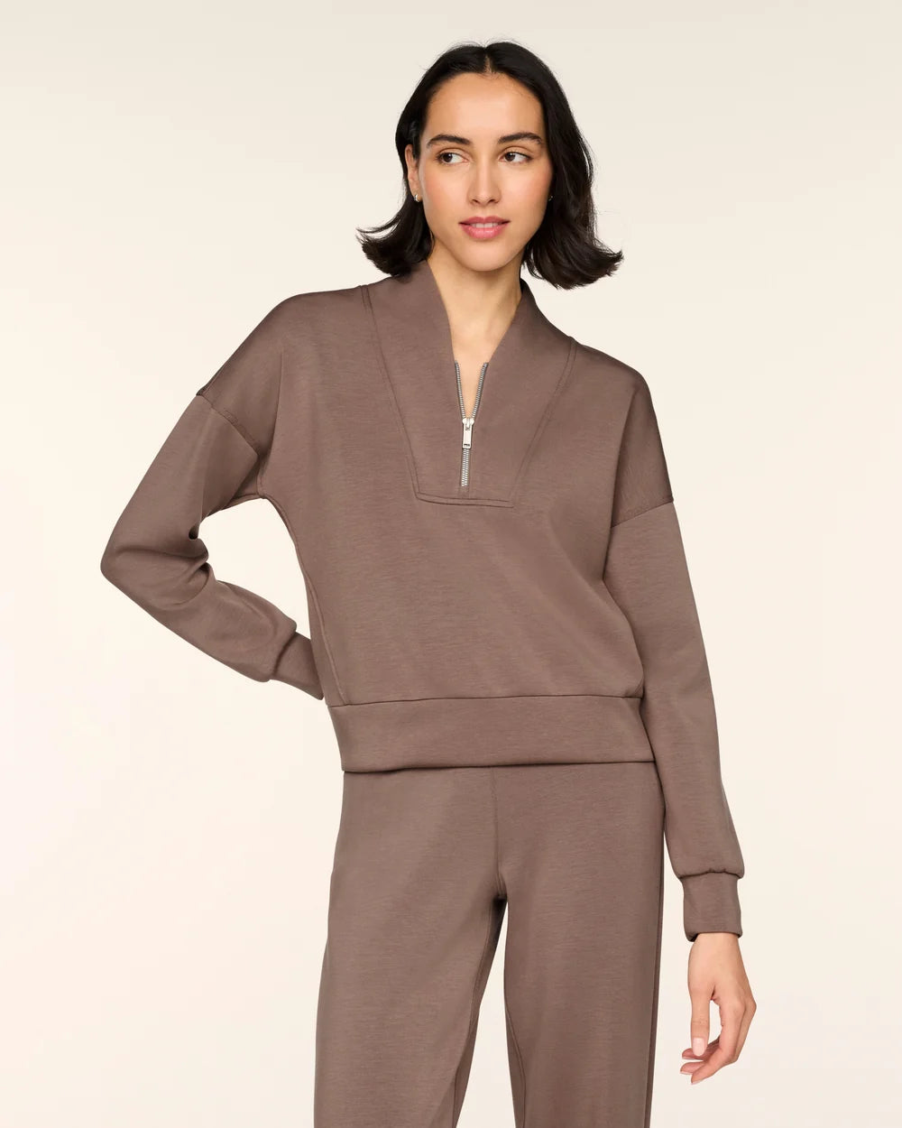 SPANX AirEssentials® Shawl Collar Half Zip- Ironstone