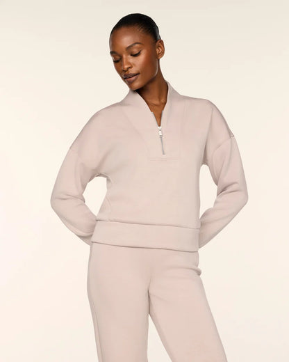 SPANX AirEssentials® Shawl Collar Half Zip - Mushroom