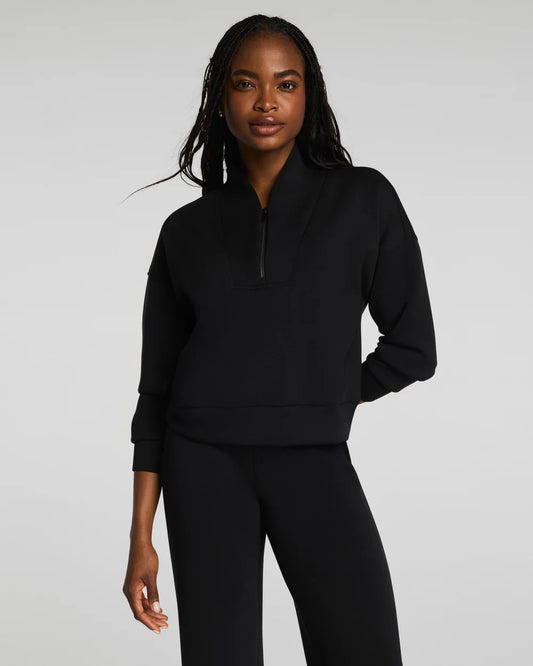SPANX AirEssentials® Shawl Collar Half Zip - Very Black