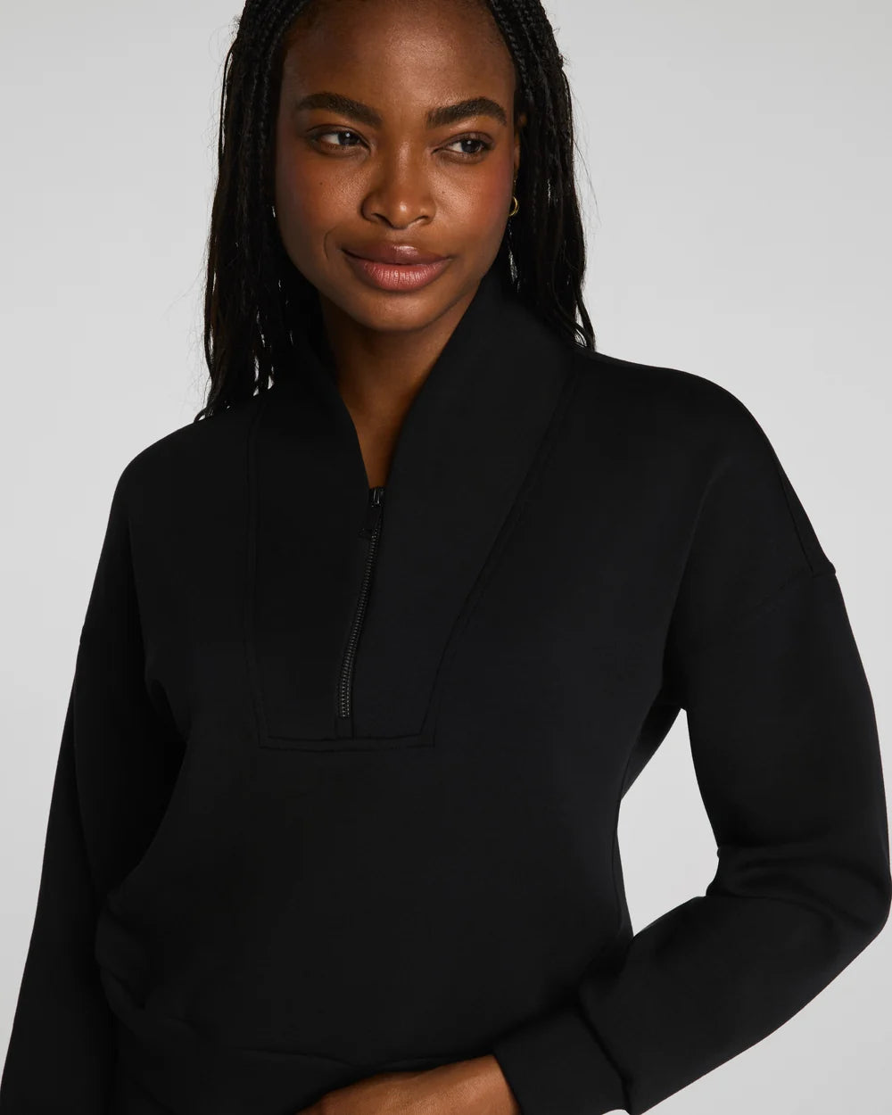 SPANX AirEssentials® Shawl Collar Half Zip - Very Black