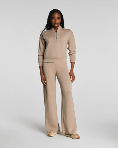 SPANX AirEssentials® Shawl Collar Half Zip - Dune Heather