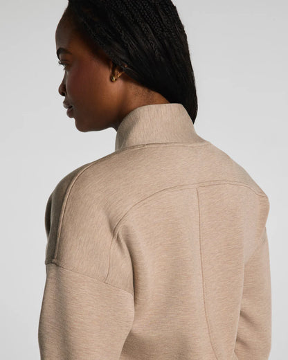 SPANX AirEssentials® Shawl Collar Half Zip - Dune Heather