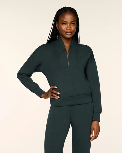 SPANX AirEssentials® Shawl Collar Half Zip - Night Forest Heather