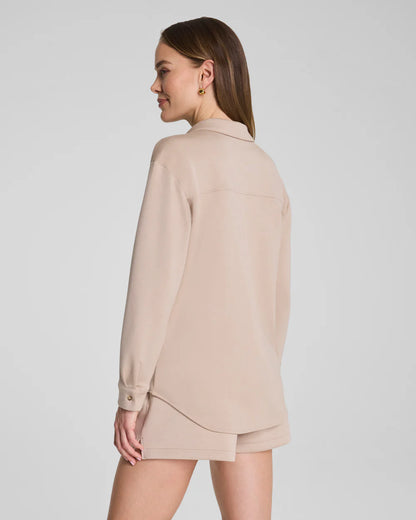 Spanx Airessentials Oversized Button Down Top - Dune