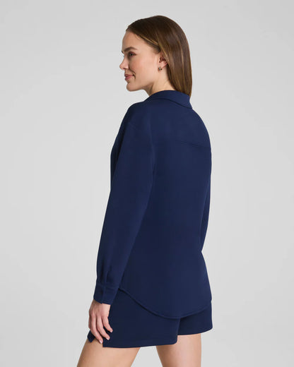 Spanx Airessentials Oversized Button Down Top - Timeless Navy