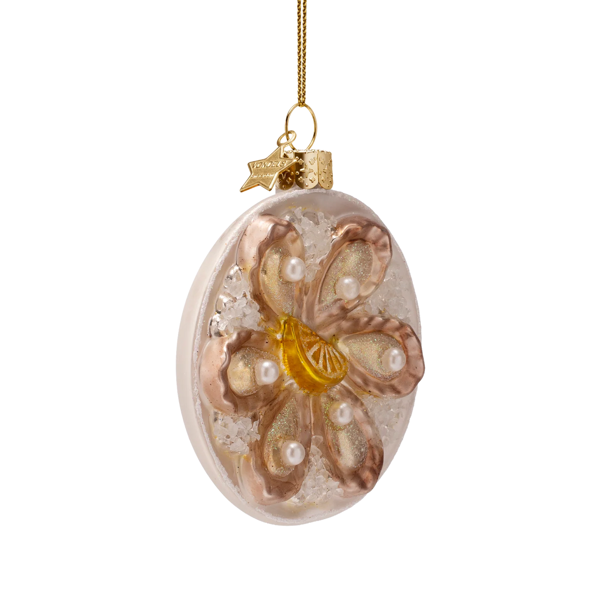 Ornament glass oyster plate